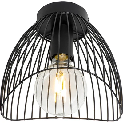 Afbeelding van QAZQA Design plafondlamp zwart 20 cm Pua