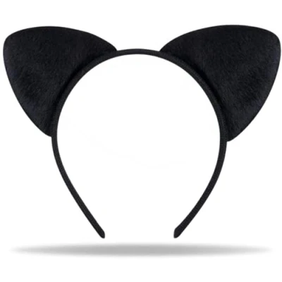 Afbeelding van Hatstar Haarband met kattenoren voor dames, meisjes, kattenkostuum, haarsieraad, decoratief accessoire carnaval en