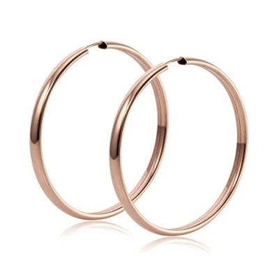 Afbeelding van MATERIA by Matthias Wagner Roségouden creolen Zilver 925 dames oorbellen 4 mm breed 15 48 groot,