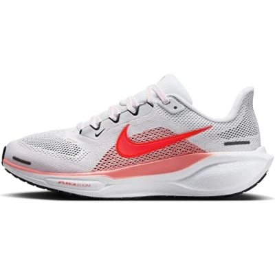 Afbeelding van Nike Performance AIR ZOOM Pegasus 41 Hardloopschoenen voor op de weg, Dames, Maat: 38.5, White/bright crimson/magic ember/black Textiel/ synthetisch