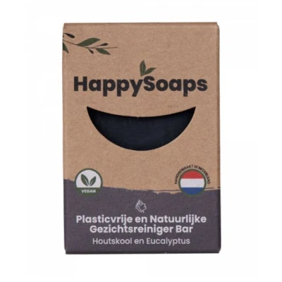 Afbeelding van HappySoaps Gezichtsreiniger Bar Houtskool &amp; Eucalyptus 70g