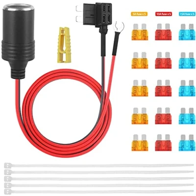 Afbeelding van Jtron sigarettenaansteker voor 12V verlenging Standaard zekering Kraanhouder Lood met 5A 10A 15A TAC/ATO standaardzekering EU merken auto