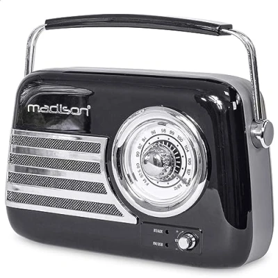 Afbeelding van Madison Freesound VR40B Draagbare retro radio met Bluetooth en USB