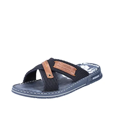 Afbeelding van Rieker 21239 slippers voor heren, Blauw combi., 41 EU