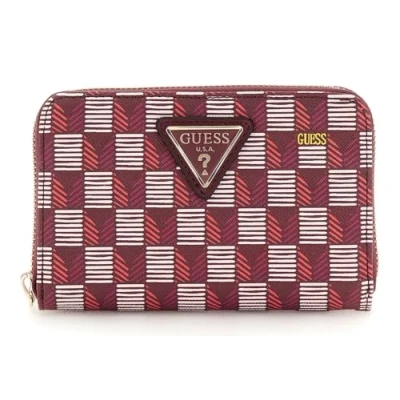Afbeelding van Guess WAVE SLG Medium ZIP Around Portemonnee, Dames, Maat: One Size, Rot