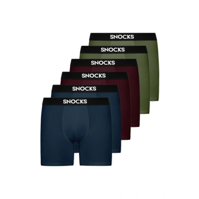 Afbeelding van Snocks MIT LÄNGEREM 6 PACK Onderbroeken, Heren, Maat: Large, Mix rot olive blau