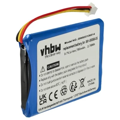 Afbeelding van vhbw Reserveaccu voor Garmin 361 00056 05, 11 GPS Navigation Navi (750mAh, 3,7V, Li Ion)