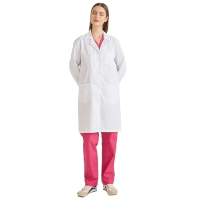 Afbeelding van MISEMIYA laboratoriumjas voor dames witte medische badjas 8166, Wit, XL
