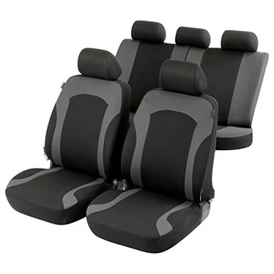 Afbeelding van Auto stoelbeschermer Inde met Zipper ZIPP IT Premium Autostoelhoes, set, 2 voor voorstoel, 1 achterbank zwart/grijs