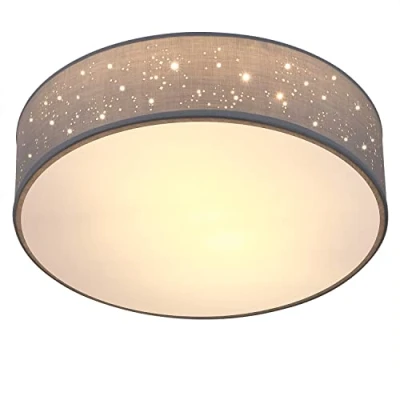 Afbeelding van Monzana Plafondlamp Sterrenhemel Rond 30cm 40 Watt Stof Grijs