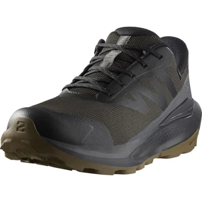 Afbeelding van Salomon Elixir TOUR WP Outdoorschoenen, Heren, Maat: 41 1/3, Black/asphalt/castlerock Textiel/ synthetisch