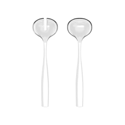 Afbeelding van Guzzini Saladebestek, tweekleurig, 29730142, transparant, wit, parelmoer, biologische kunststof, 28 cm