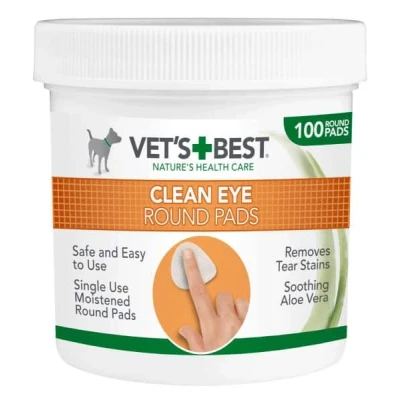 Afbeelding van Vets Best Clean Finger Pads Eye Round 100 st