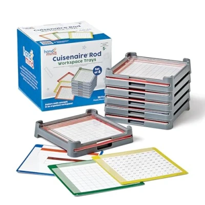 Afbeelding van Learning Resources Cuisenaire 96146, 6 delige set, vanaf 5 jaar, inclusief dienbladen en activiteitenmatten, essentiële elementen voor leraren, meerkleurig, 96146