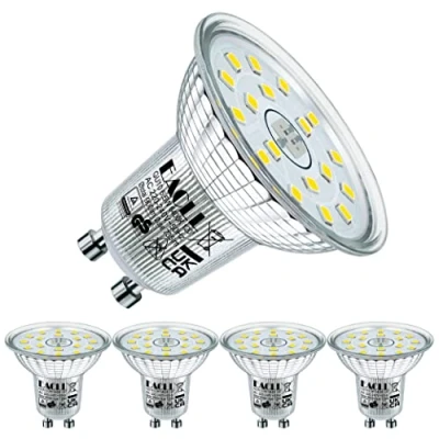 Afbeelding van EACLL GU10 LED Lamp Koel Wit 6400K, 6.5W Gelijk aan 100W Halogeenlampen, 735lm AC 230V Geen Flikkering Energiezuinige Verlichting, Stralingshoek 120 Spot, Niet Dimbaar Reflectorlamp, 4 pack