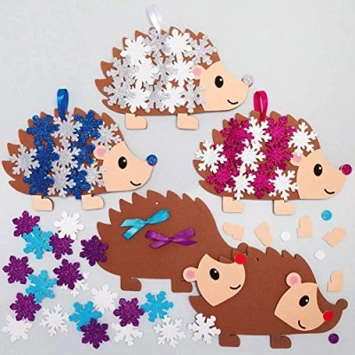 Afbeelding van Baker Ross AX460 Kerstboom Decoraties Met Egels Gedecoreerd In Sneeuw Pak Van 5, Creatieve Knutselspullen Voor De Kinderen Om Te Maken En Versieren