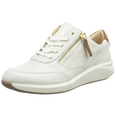 Afbeelding van Clarks Sneakers laag, Dames, Maat: 39.5, Weiß Leer