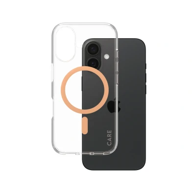 Afbeelding van Apple iPhone 16 MagSafe Hoesje Gerecycled kunststof PanzerGlass Hardcase/Backcover Oranje Telefoonhoesje Shockproof/Valbescherming