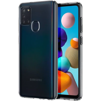 Afbeelding van Samsung Galaxy A21s Hoesje Siliconen en TPU (zacht) Spigen Softcase/Backcover Transparant Telefoonhoesje