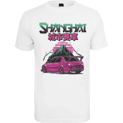 Afbeelding van Mister Tee Shanghai Racing Tshirt print, Heren, Maat: Large, White
