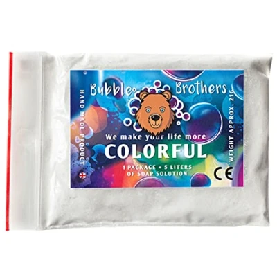 Afbeelding van Bubble Brothers Reuzenzeeppoeder voor 5 liter zeepbellenoplossing zeepbellen, navulfles zeepwater, feest, verjaardag, bruiloft, reuzenzeepbellenvloeistof
