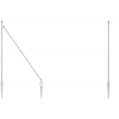 Afbeelding van vidaXL Heipalen met Spike 52 stuks Ø32 mm 170 cm Gegalvaniseerd Staal
