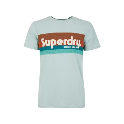 Afbeelding van Superdry Terrain LOGO Stripe Tshirt print, Heren, Maat: XL, Harbour grey slub