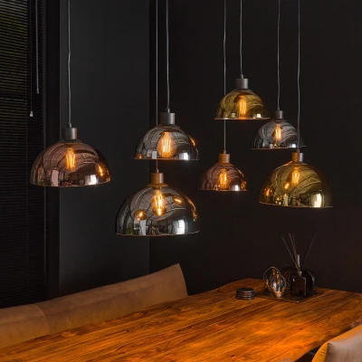 Afbeelding van Fraaai Coventry hanglamp 7L disk artic zwart Glas