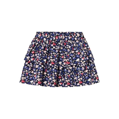 Afbeelding van NAME IT KIDS gebloemde rok NKFVINAYA donkerblauw/roze/wit