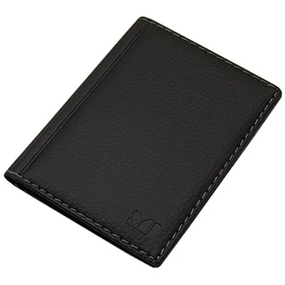 Afbeelding van myledershop Elegant ID kaarthoes/creditcardhouder met contrasterende naad 4 vakken MJ Design Germany Made in EU Designs, 2/zwart, Eén maat, kaartvak