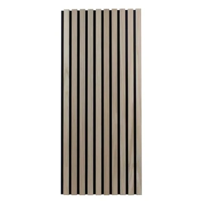 Afbeelding van Proviston Akoestische 3D wandpanelen, 4 stuks, gefineerd mdf houten lamellen in de kleur donker eiken, natuurlijke vilten ondergrond als dragermateriaal, 1200 x 600 21 mm