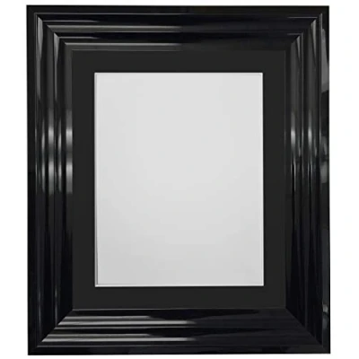 Afbeelding van FRAMES BY POST Firenza Hoogglans Zwart Fotolijst Plastic Glas met Zwarte Mount 30 &quot;x 20&quot; voor Afbeelding Grootte A2