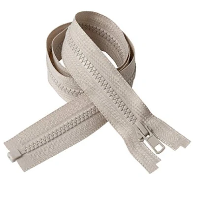Afbeelding van IPEA ritssluiting 75 cm lang kleur beige 2 eenheden ketting maat #5 deelbare ritssluitingen voor naaiwerk, jassen breedte 30 mm