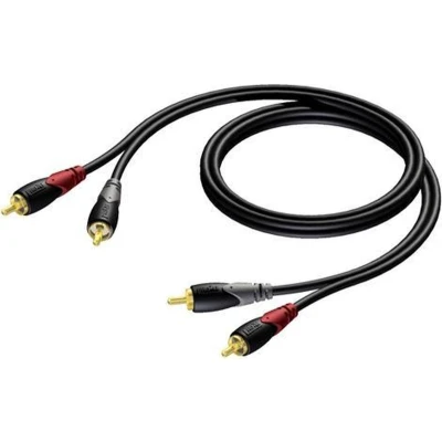 Afbeelding van Tulp kabel Procab 1.5 meter (Stereo, 100% koper, Verguld)