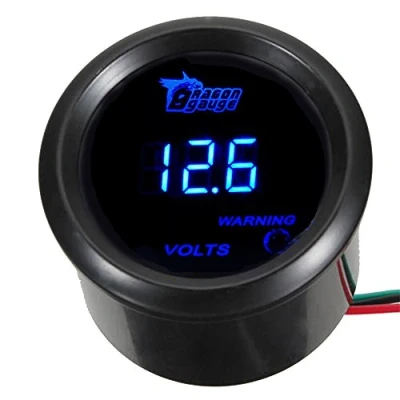 Afbeelding van Mintice 2&quot; 52mm Spanningsmeter Auto Motor Digitaal Blauw LED Licht Voltmeter Elektrische Batterij Meter Gauge Universeel