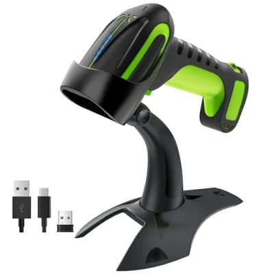 Afbeelding van Tera Pro (Extreme Performance) Industriële draadloze barcodelezer 2D QR 1D compatibel met Bluetooth &amp; 2.4G draadloos valbestendig IP66 stof en waterdicht model 8100 (Groen)