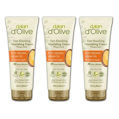 Afbeelding van Dalan d&#039;Olive arganolie verzorgingscrème 250 ml tube set van 3