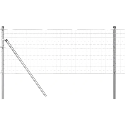 Afbeelding van vidaXL Euro Schutting met 7 Posten 0.6x10 m Gegalvaniseerd Staal