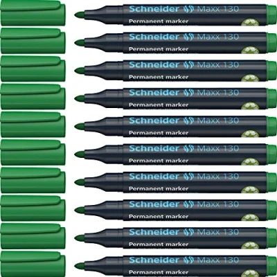 Afbeelding van Schneider permanent marker Maxx 130 ronde punt groen 10 stuks S 113004