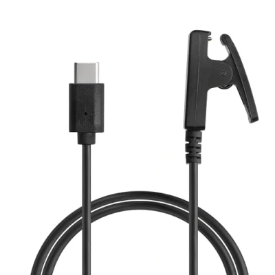 Afbeelding van kwmobile USB oplaadkabel type c compatibel met Garmin vivomove Trend/Lily/HR/Forerunner 35/30 / 735XT Kabel voor smartwatch in zwart