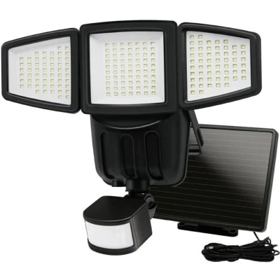 Afbeelding van GALIX G4442 3 kops Solar Floodlight 1500 Lumen 182 SMD LED&#039;s AUTO of Geforceerde Bedrijfsmodus