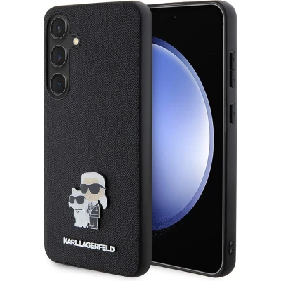 Afbeelding van Karl Lagerfeld Backcase hoesje geschikt voor Samsung Galaxy S24+ Effen Zwart Kunstleer