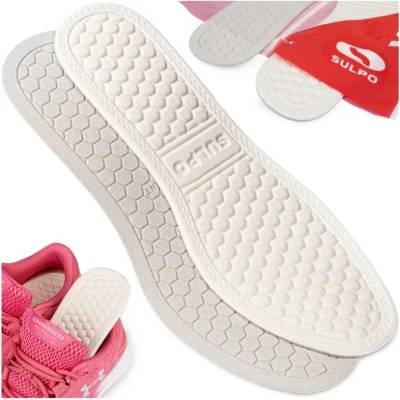 Afbeelding van anti zweet geur schoenzolen dun wit maat L 42 43 Latex antizweet inlegzolen bieden comfort en gezondheid voor je voeten. Ze absorberen transpiratie, verwijderen onaangename geurtjes verhogen het loopcomfort.