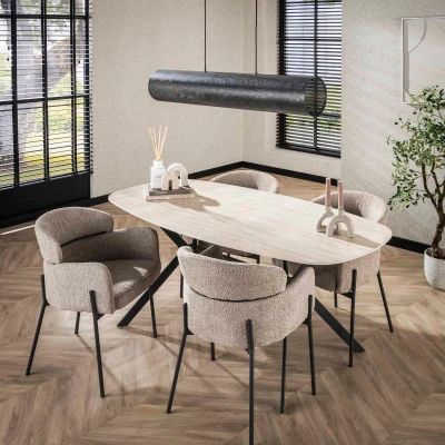 Afbeelding van Fraaai Deborah eetkamertafel 180 ceramic Keramiek