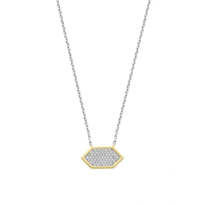 Afbeelding van TI SENTO Milano 34040ZY Ketting zilver zirconia goud en zilverkleurig wit 38 48 cm