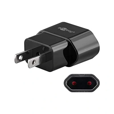 Afbeelding van Goobay US/Japan stroomadapter, zwart Euro stekker (Type C, CEE 7/16) &gt; A, N