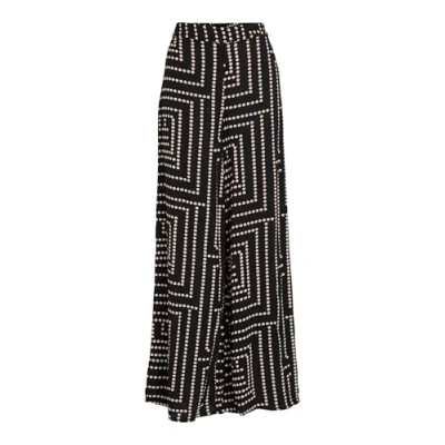 Afbeelding van VILA Broek Frelli Klio Wide Leg Zwart dessin 38