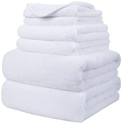 Afbeelding van Polyte Microvezel badhanddoek sneldrogend/niet pluizend 6 stuks wit 152 x 76,2 cm