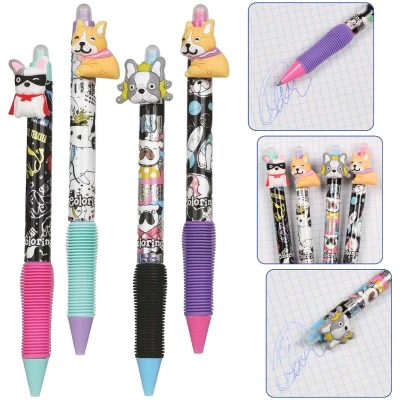 Afbeelding van Hondenpen met gum, gel, automatisch, BLAUWE INKT, uitwisbaar, 0,5 mm