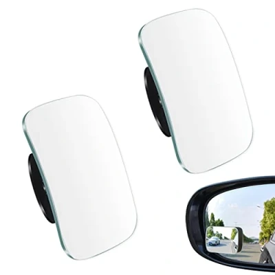 Afbeelding van 2 Stuks Auto Achteruitkijkspiegel, Regenfolie Dode Hoek Spiegel, Spiegel Auto, 360 Graden Rotatie Verstelbare Groothoekspiegel, Kant Convexen Blind Spot Spiegels